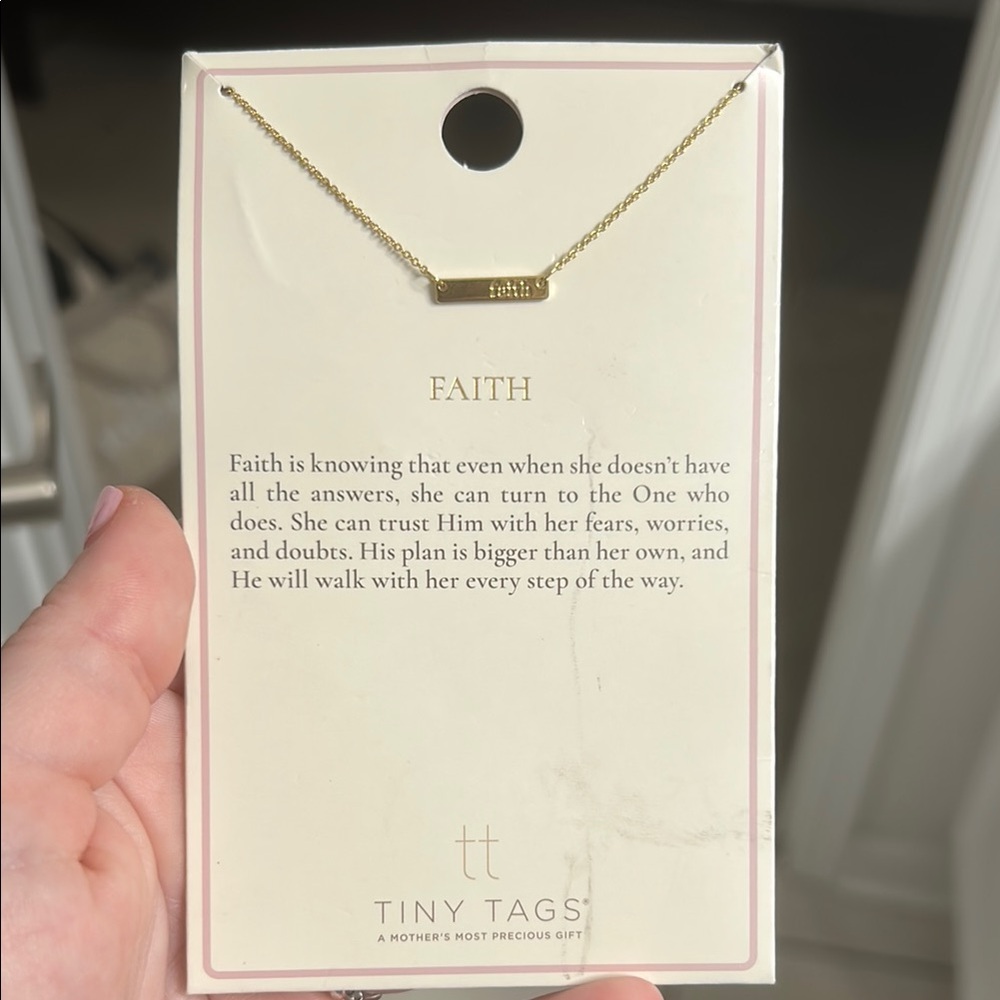 Tiny Tags Gold Faith Necklace